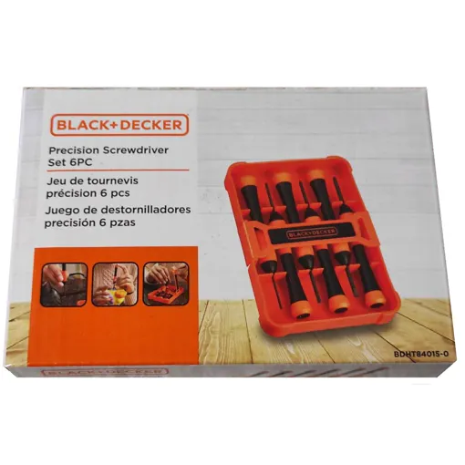 Black & Decker Set de 6 Tournevis de précisions 4 Plats 2 Cruciformes occasion reconditionné disponible sur Rakuten