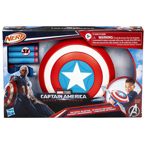 Blaster Hasbro Nerf Skyshot Marvel Studios Captain America Brave New World État correct Avengers reconditionné disponible sur Fnac