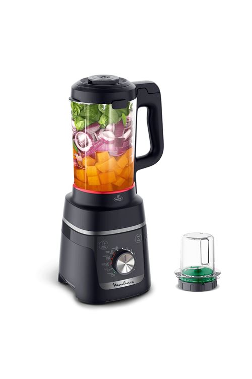Blender chauffant Moulinex Blendforce Cook LM5768F0 + chopper Bleu nuit État correct Moulinex reconditionné disponible sur Fnac
