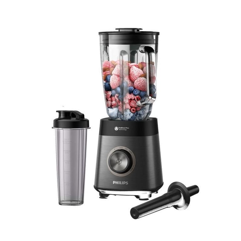 Blender Philips HR3041/00 1200 W, bol en verre 2 L, technologie ProBlend Plus, noir - Excellent état Parfait état Philips reconditionné disponible sur Pixmania