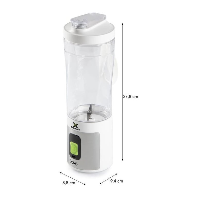 Blender portable sans fil - DOMO - DO752BL - XPOWER - 120 W - 600 ml - Blanc - Excellent état Parfait état Domo reconditionné photo 3 | Dero