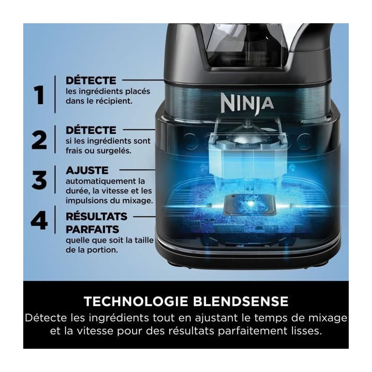 Blender professionnel haute performance NINJA Detect - Noir et argent - TB201EU - Excellent état Parfait état Ninja reconditionné photo 3 | Dero