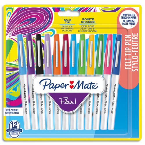 Blister de 12 feutres Papermate Flair Bold État correct Paper Mate reconditionné disponible sur Fnac