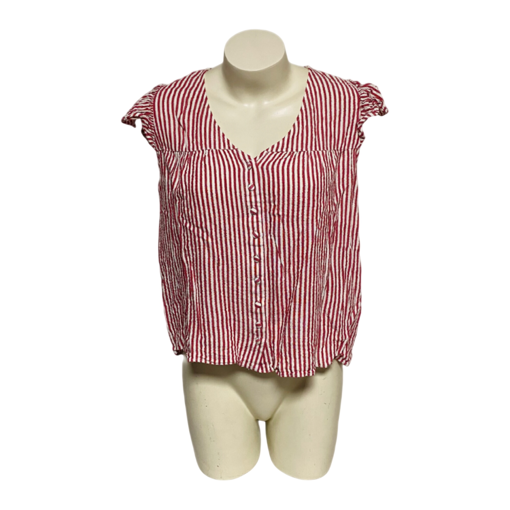 Acheter Blouse rayée rouge et blanche à manches volantées - Naf Naf - 42 Très bon état - 10,00 € Blouse rayée rouge et blanche à manches volantées - Naf Naf - 42 Très bon état reconditionné disponible sur Label Emmaüs