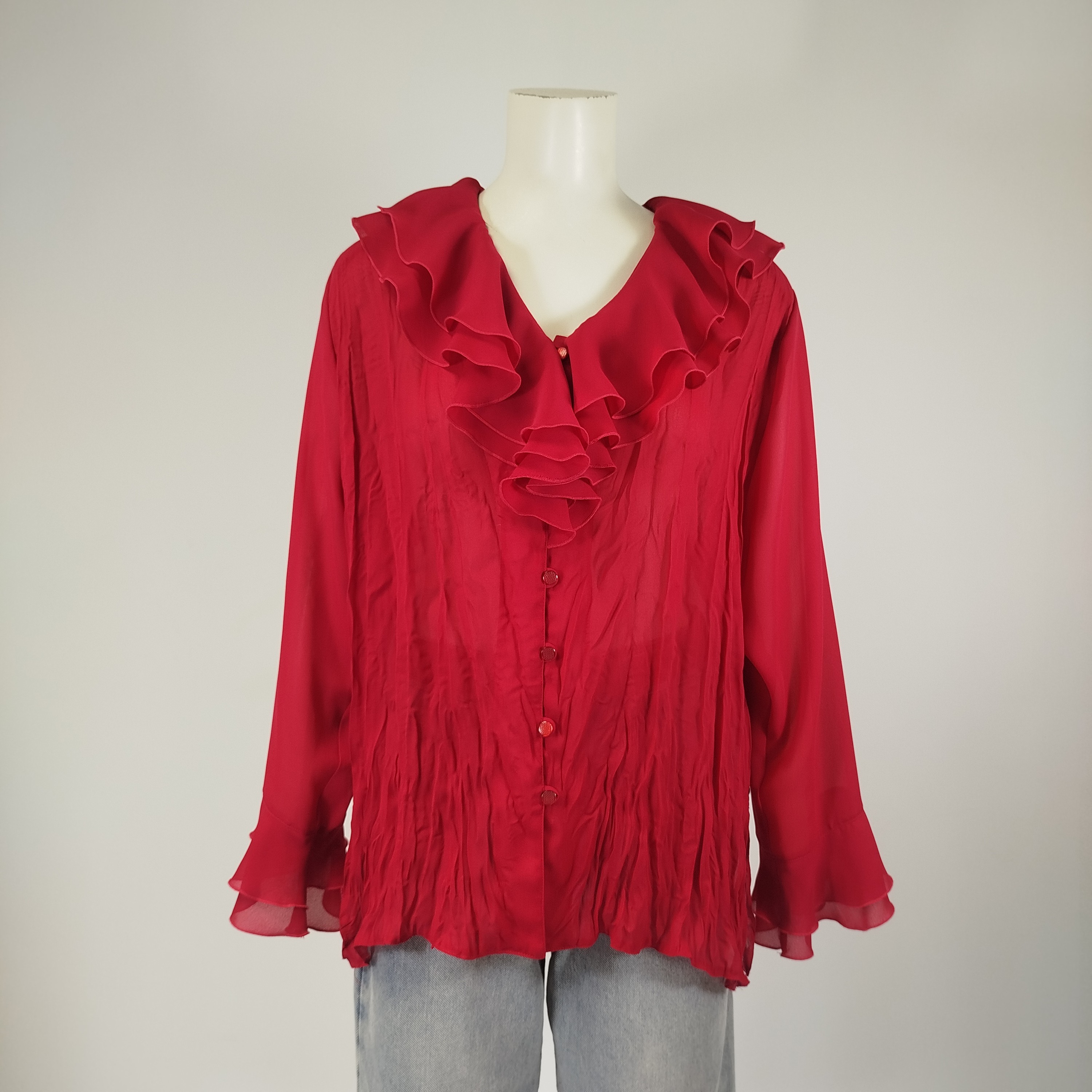 Voir photo 2 de Blouse volantée fuchsia bohème romantique manches longues fluide Lysa Kara Blouse volantée fuchsia bohème romantique manches longues fluide Lysa Kara Parfait état reconditionné photo 2