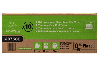 Bobine thermique 48g 80x72mm-76m sans phenol et sans plastique - boite de 10 Bon état reconditionné disponible sur Darty