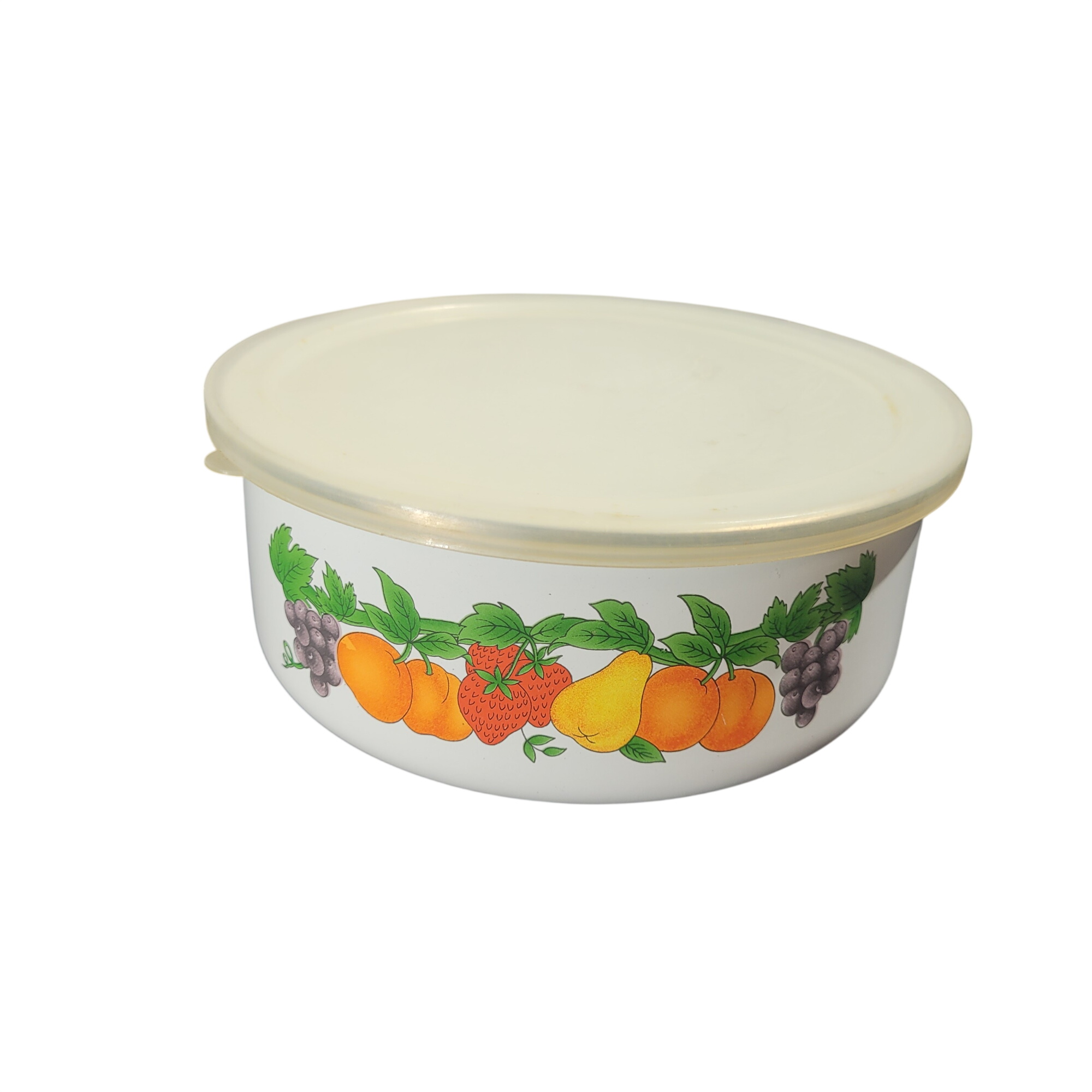 Acheter Boîte de conservation vintage en métal émaillé – Décor Fruits Très bon état - 10,00 € Boîte de conservation vintage en métal émaillé – Décor Fruits Très bon état reconditionné disponible sur Label Emmaüs