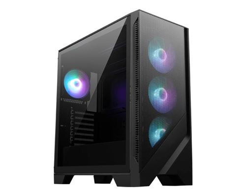 Boîtier PC gaming MSI MAG FORGE 320R ARIFLOW moyen tour noir ARGB avec panneau latéral verre trempé État correct MSI reconditionné disponible sur Fnac