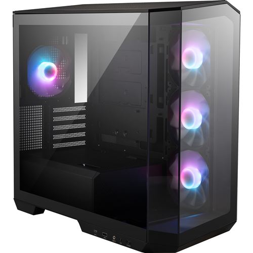 Boîtier PC gaming MSI MAG PANO M100R PZ moyen tour noir ARGB avec panneau latéral verre trempé État correct MSI reconditionné disponible sur Fnac