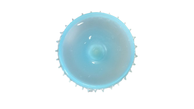 Voir photo 10 de Bonbonnière en opaline bleu ciel Bonbonnière en opaline bleu ciel État correct reconditionné photo 10