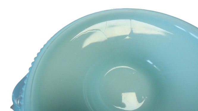 Voir photo 14 de Bonbonnière en opaline bleu ciel Bonbonnière en opaline bleu ciel État correct reconditionné photo 14