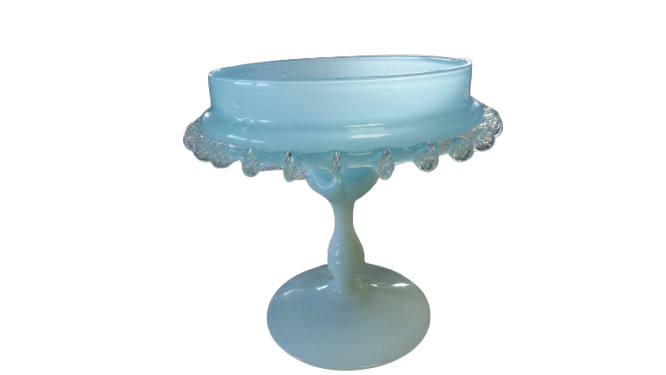 Voir photo 4 de Bonbonnière en opaline bleu ciel Bonbonnière en opaline bleu ciel État correct reconditionné photo 4