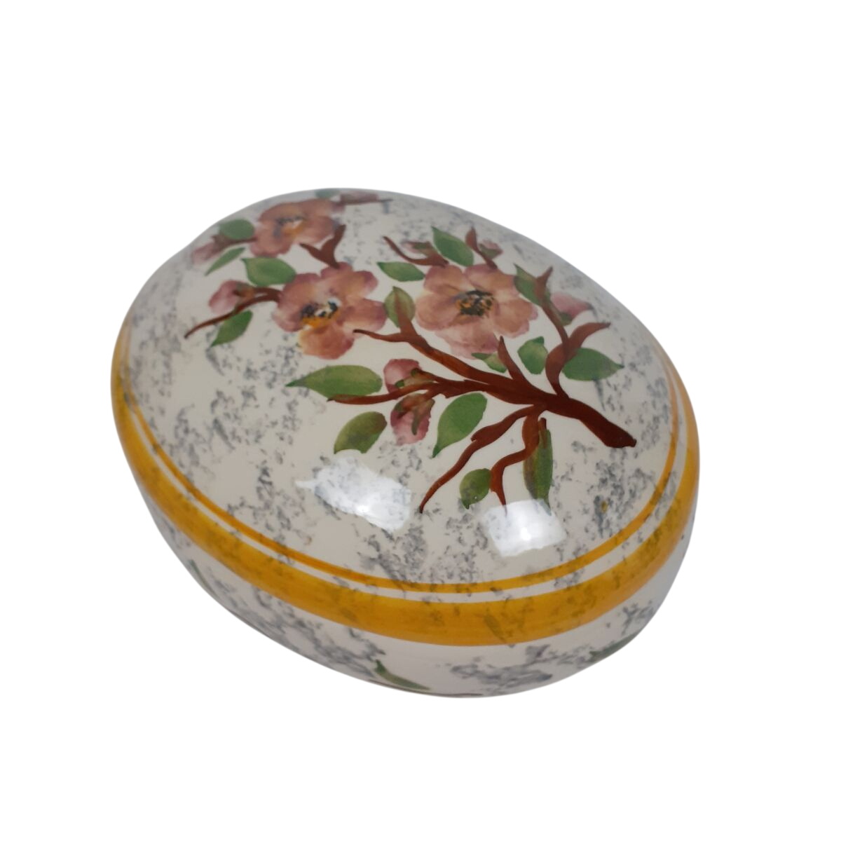 Bonbonnière ovale - Branche fleurie - Vallauris Parfait état - 14,00 € Bonbonnière ovale - Branche fleurie - Vallauris Parfait état reconditionné disponible sur Label Emmaüs