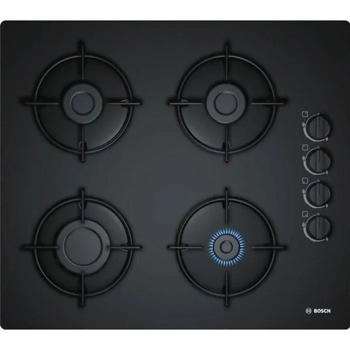BOSCH POP6B6B10 Plaque de cuisson gaz - 4 foyers - 7400W - L56 x P48cm - Revêtement verre trempé - Noir refurbished - 449,90 € BOSCH POP6B6B10 Plaque de cuisson gaz - 4 foyers - 7400W - L56 x P48cm - Revêtement verre trempé - Noir refurbished reconditionné disponible sur Cdiscount Seconde Vie