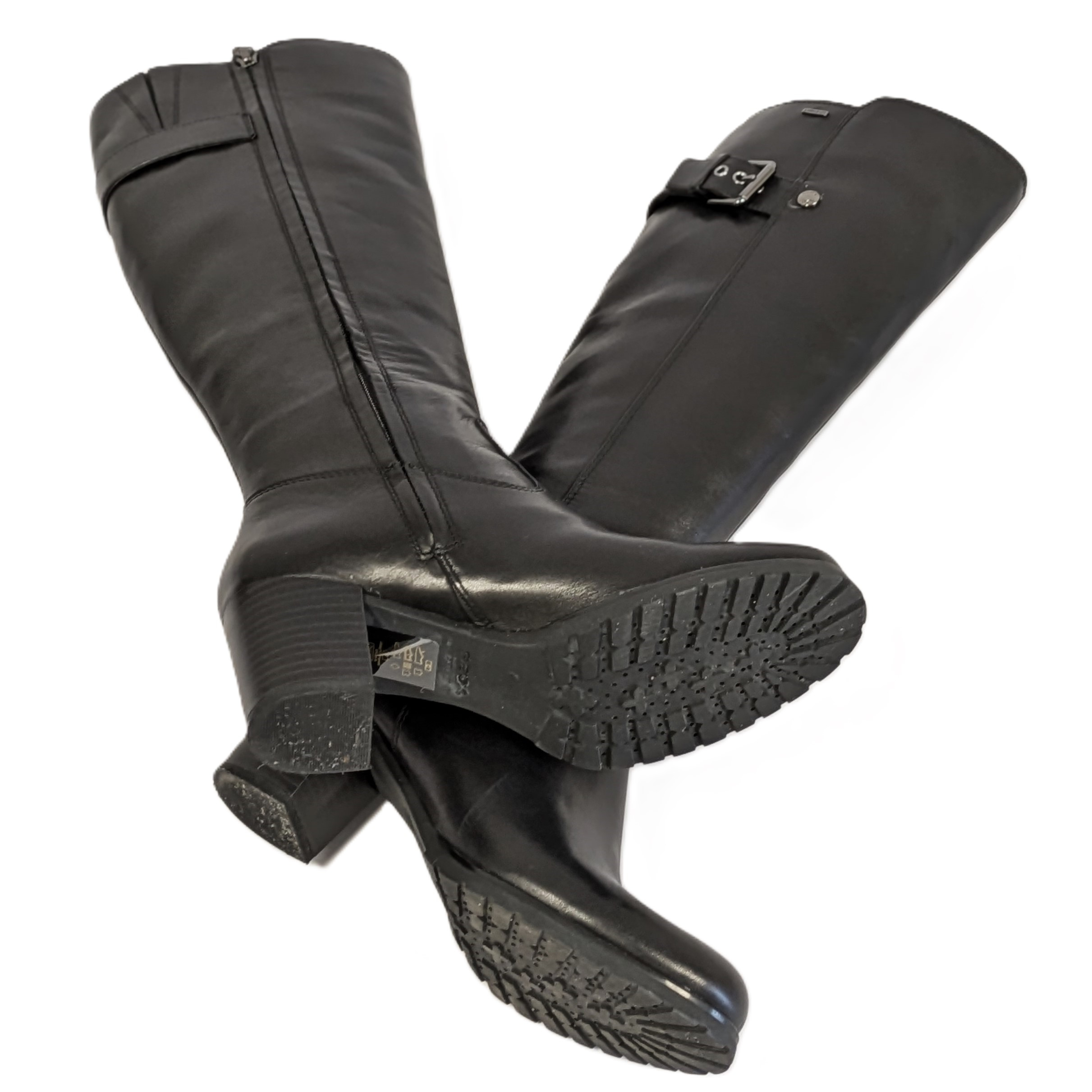 Voir photo 3 de Bottes hautes Geox en cuir noir - confort & style (T.37) Bottes hautes Geox en cuir noir - confort & style (T.37) Parfait état reconditionné photo 3
