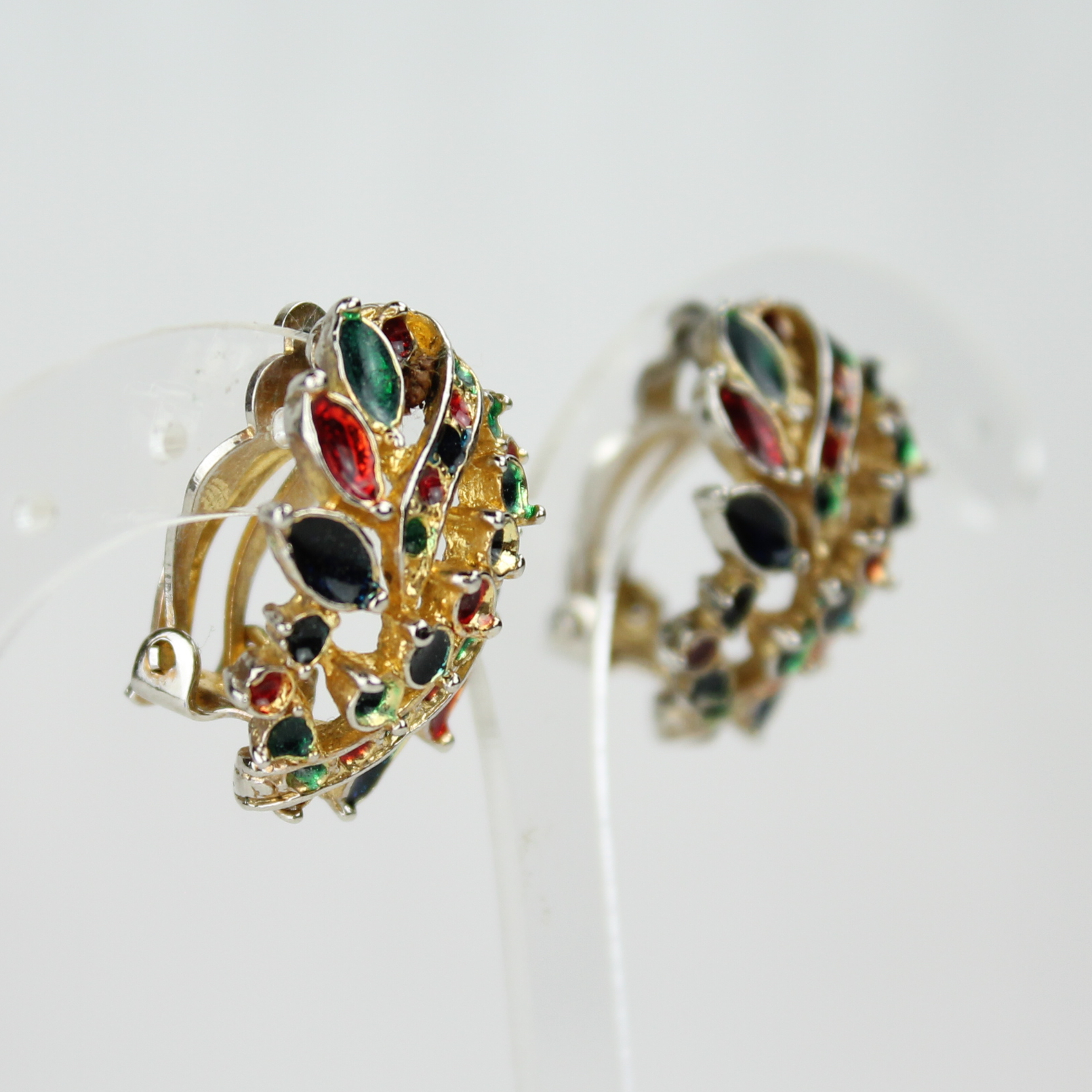 Voir photo 2 de Boucles d'oreilles "Clip", Vintage - Métal doré Boucles d'oreilles "Clip", Vintage - Métal doré Très bon état reconditionné photo 2