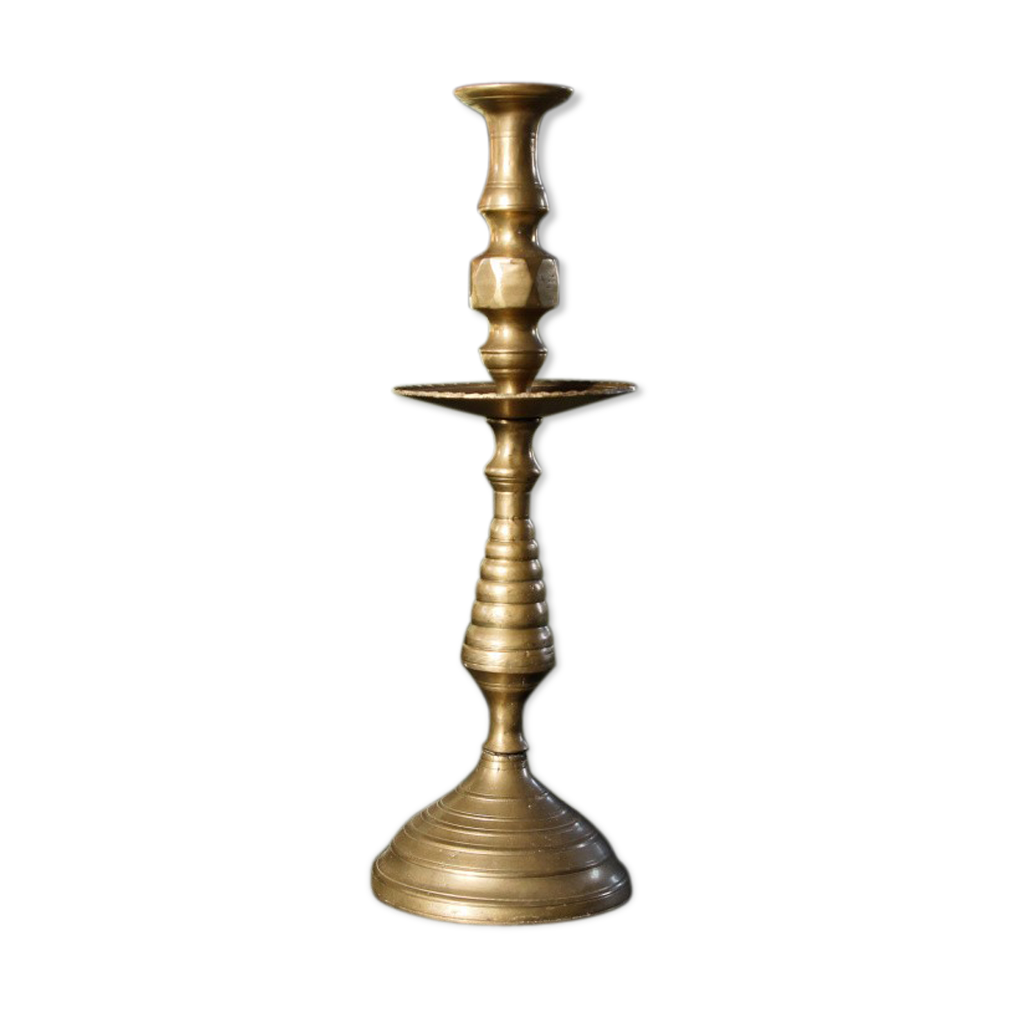 Bougeoir à disque en laiton bronze Bon état reconditionné (offre indisponible)