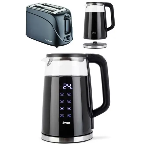 Bouilloire théière SANS FIL automatique en verre 1,7 L 2200 W Arrêt automatique Rotation à 360° sur son socle Affichage Digitale et Bon état reconditionné disponible sur Rakuten
