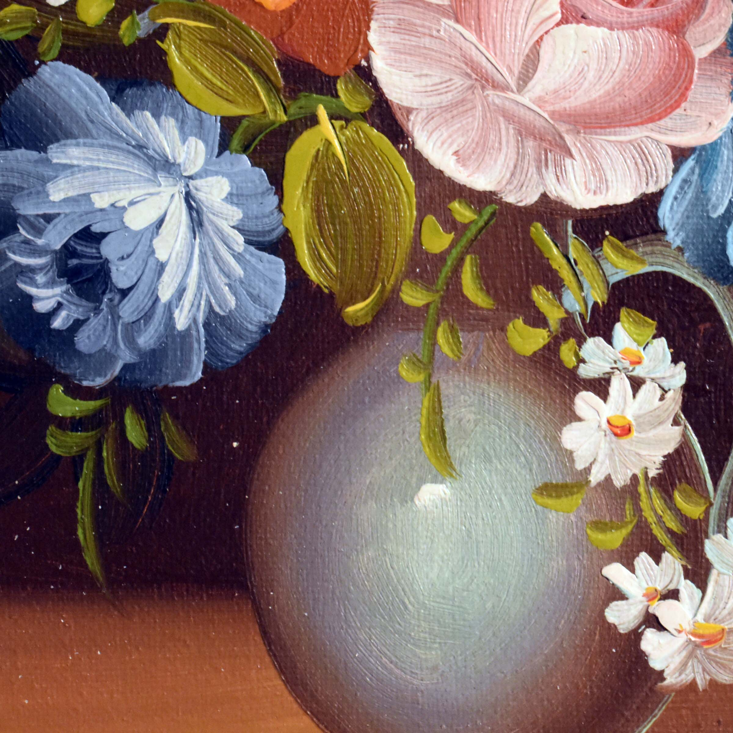 Voir photo 10 de Bouquet de Fleurs du Jardin - Huile sur Toile Signée & Certifiée Bouquet de Fleurs du Jardin - Huile sur Toile Signée & Certifiée reconditionné photo 10