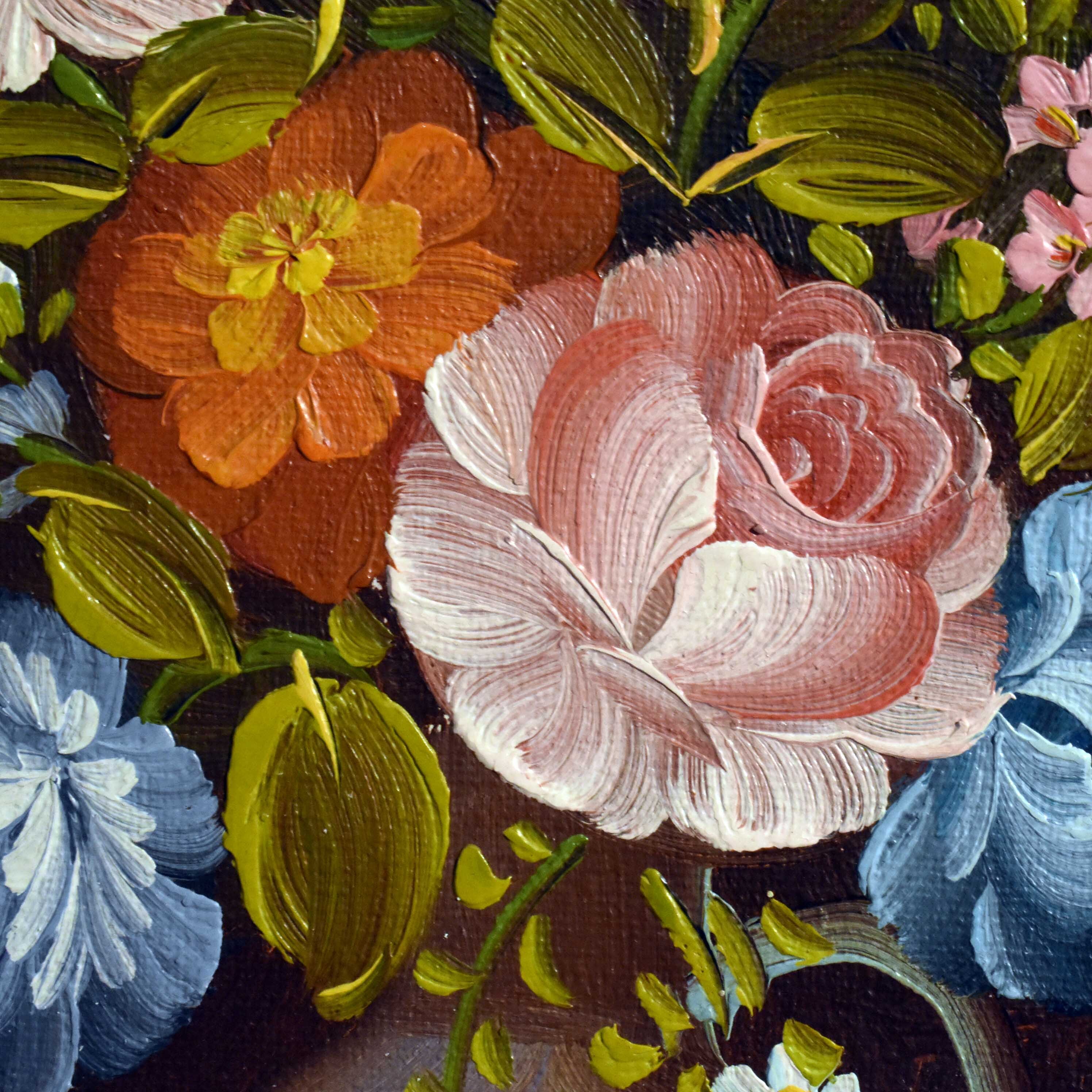 Voir photo 11 de Bouquet de Fleurs du Jardin - Huile sur Toile Signée & Certifiée Bouquet de Fleurs du Jardin - Huile sur Toile Signée & Certifiée reconditionné photo 11