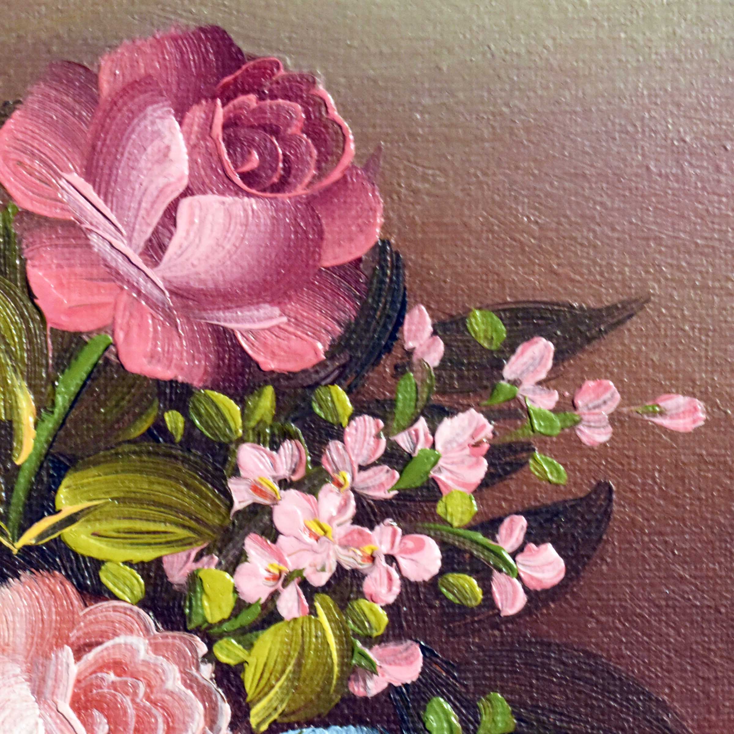 Voir photo 12 de Bouquet de Fleurs du Jardin - Huile sur Toile Signée & Certifiée Bouquet de Fleurs du Jardin - Huile sur Toile Signée & Certifiée reconditionné photo 12