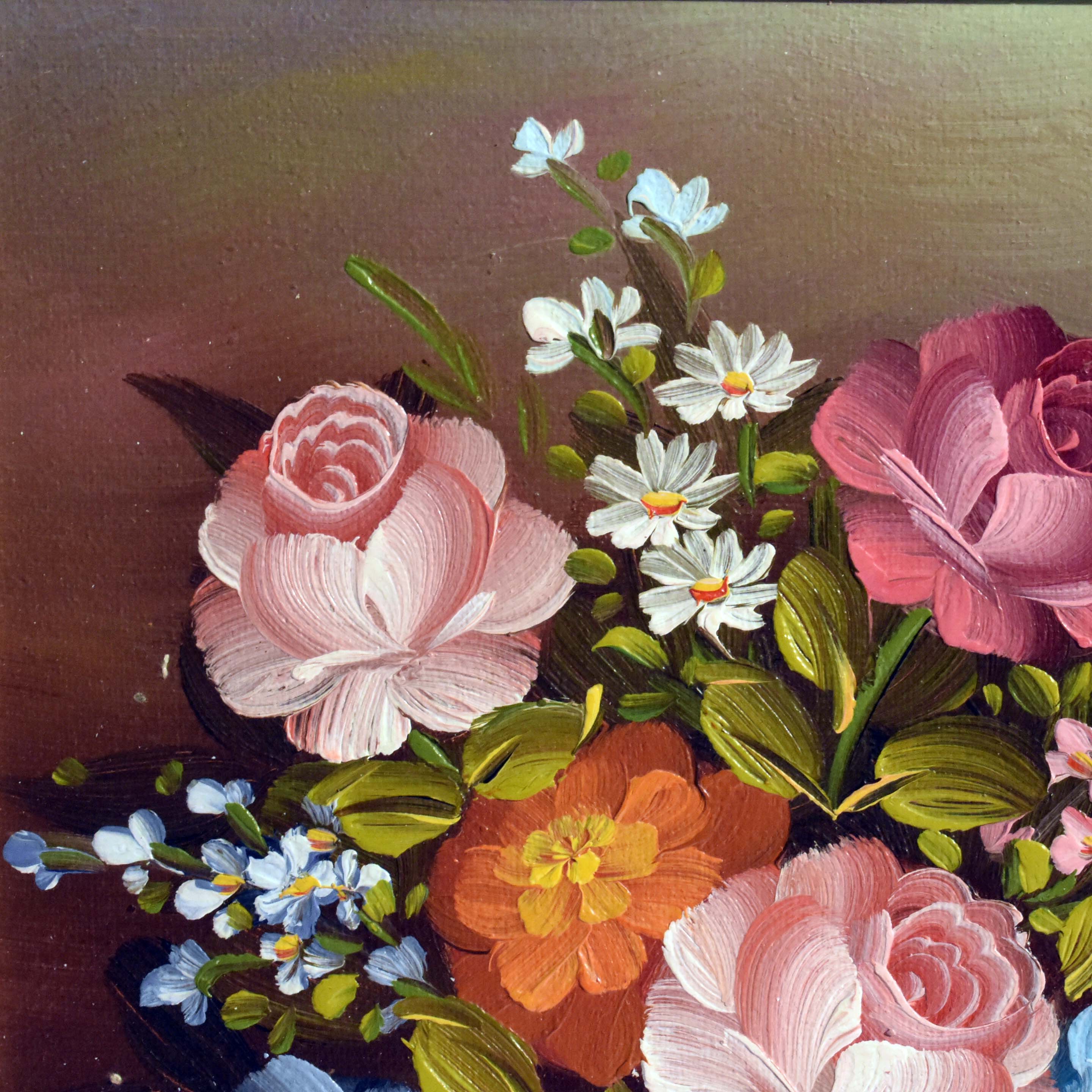 Voir photo 7 de Bouquet de Fleurs du Jardin - Huile sur Toile Signée & Certifiée Bouquet de Fleurs du Jardin - Huile sur Toile Signée & Certifiée reconditionné photo 7