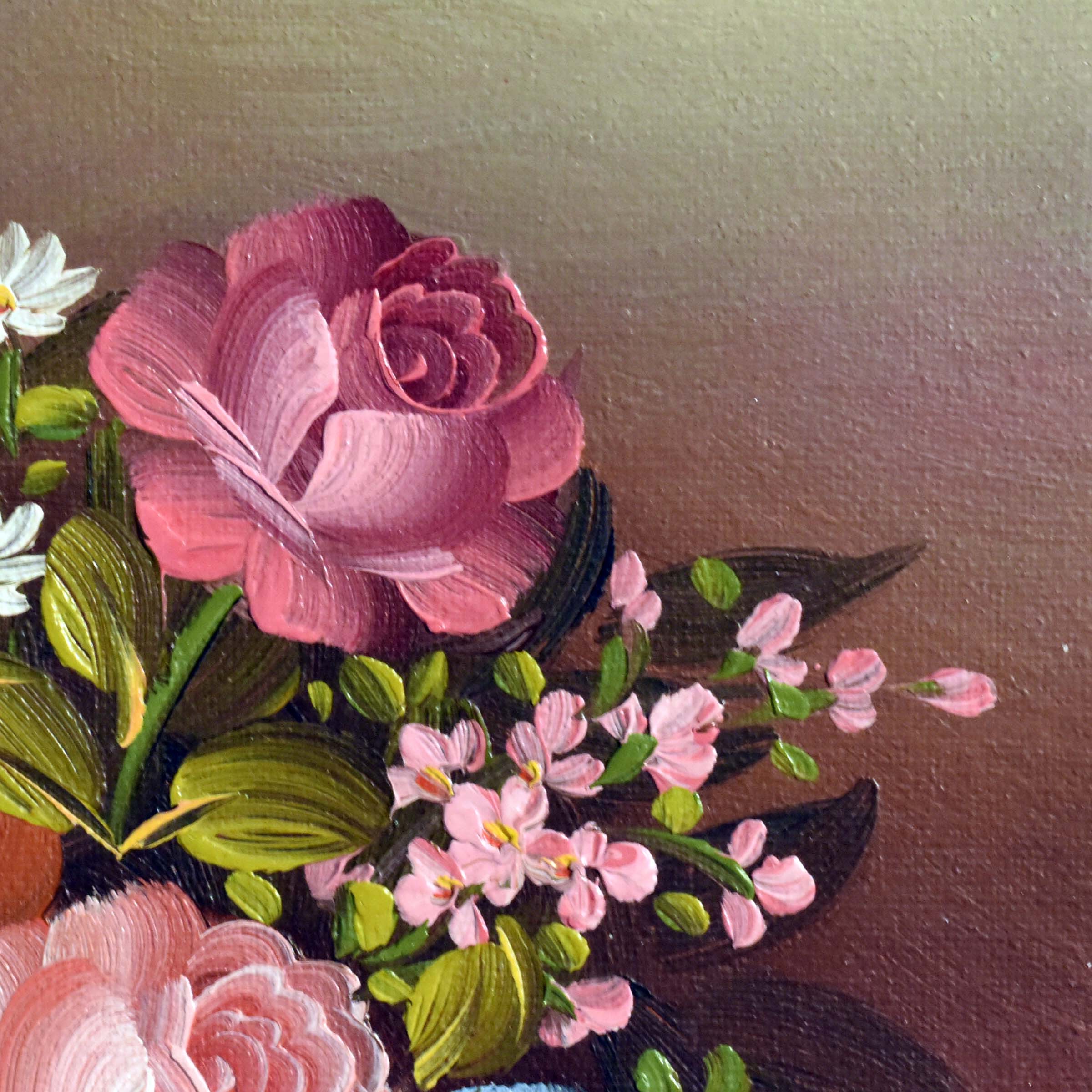 Voir photo 9 de Bouquet de Fleurs du Jardin - Huile sur Toile Signée & Certifiée Bouquet de Fleurs du Jardin - Huile sur Toile Signée & Certifiée reconditionné photo 9
