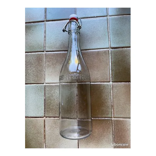 Bouteille De 75cl Avec Bouchon Céramique Et Collerette "Bouquets De Fleurs occasion reconditionné disponible sur Rakuten