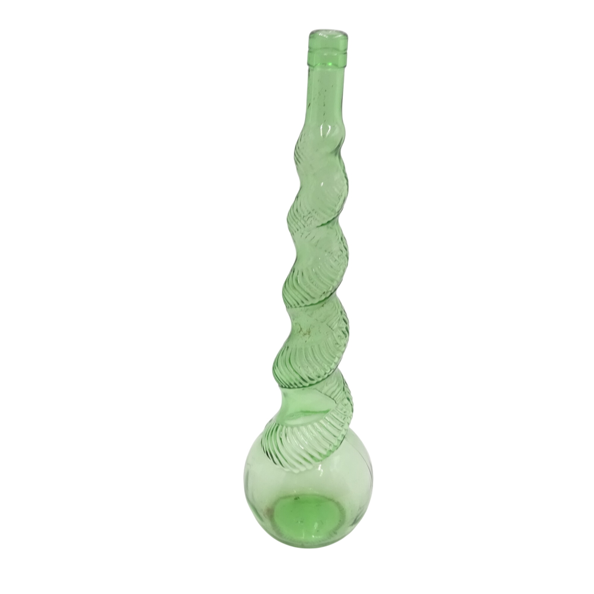 Bouteille en verre torsadée Bon état - 15,00 € Bouteille en verre torsadée Bon état reconditionné disponible sur Label Emmaüs