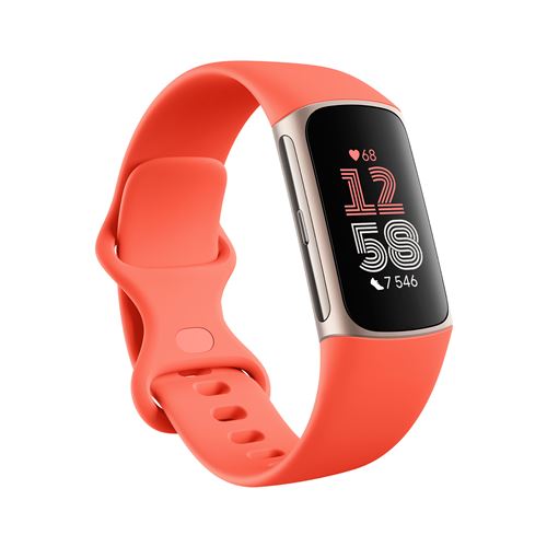 Bracelet connecté Fitbit Charge 6 Or rosé et Corail État correct Fitbit reconditionné disponible sur Fnac