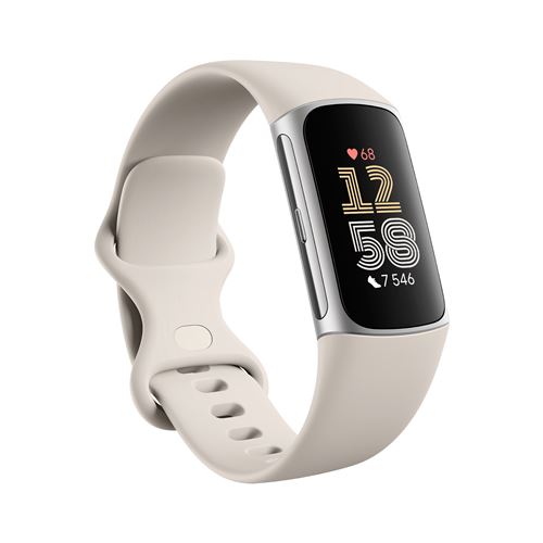 Bracelet connecté Fitbit Charge 6 Porcelaine et Argent État correct Fitbit reconditionné disponible sur Fnac