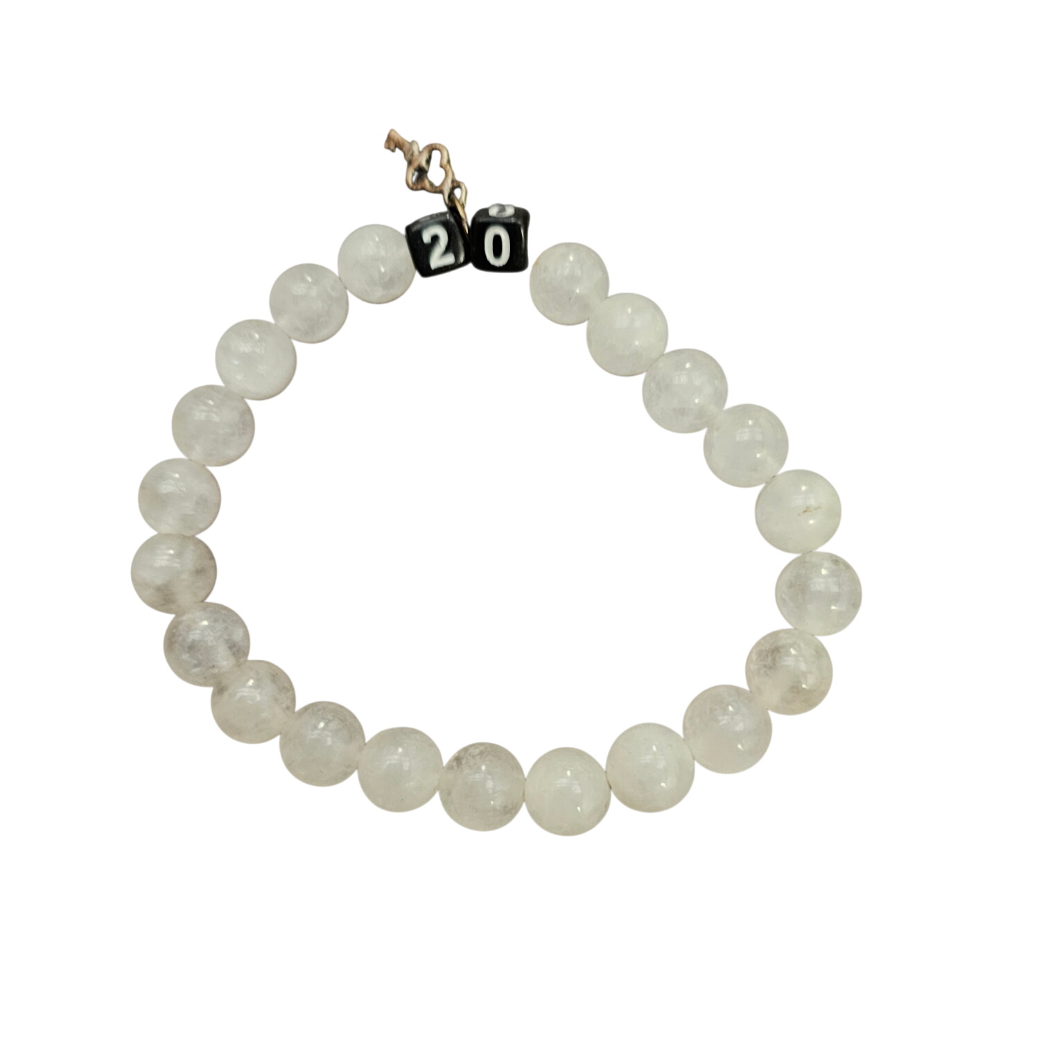 Voir photo 2 de Bracelet en perles de Quartz blanc Bracelet en perles de Quartz blanc Très bon état reconditionné photo 2