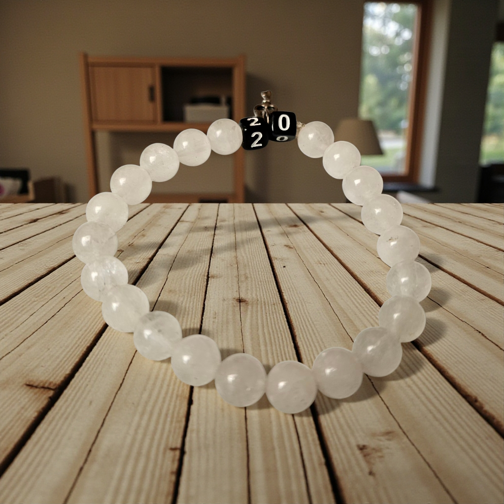 Voir photo 5 de Bracelet en perles de Quartz blanc Bracelet en perles de Quartz blanc Très bon état reconditionné photo 5