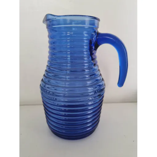 Broc Pichet Jug Verre Bleu France 70'S Bon état reconditionné disponible sur Rakuten