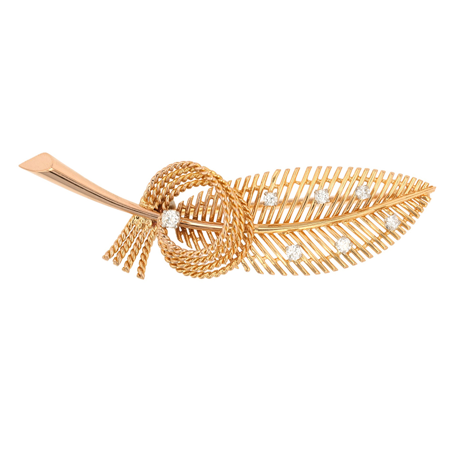 Broche vintage plume Parfait état - 3600,00 € Broche vintage plume Parfait état reconditionné disponible sur Gemme Les Bijoux | Dero