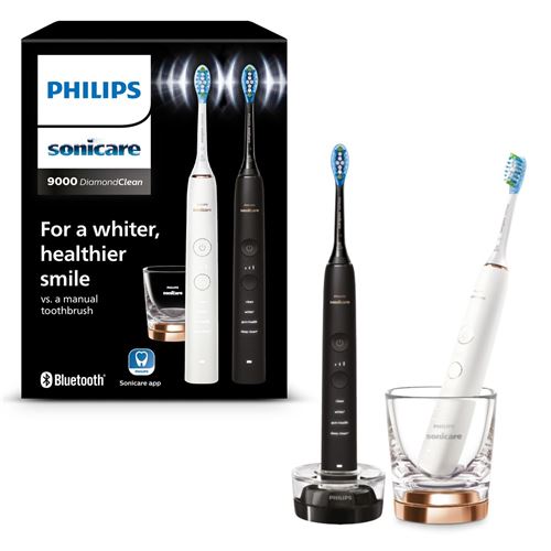 Brosse à dents électrique Philips Sonicare DiamondClean 9000 HX9914/57 Noir et rose État correct Philips reconditionné disponible sur Fnac