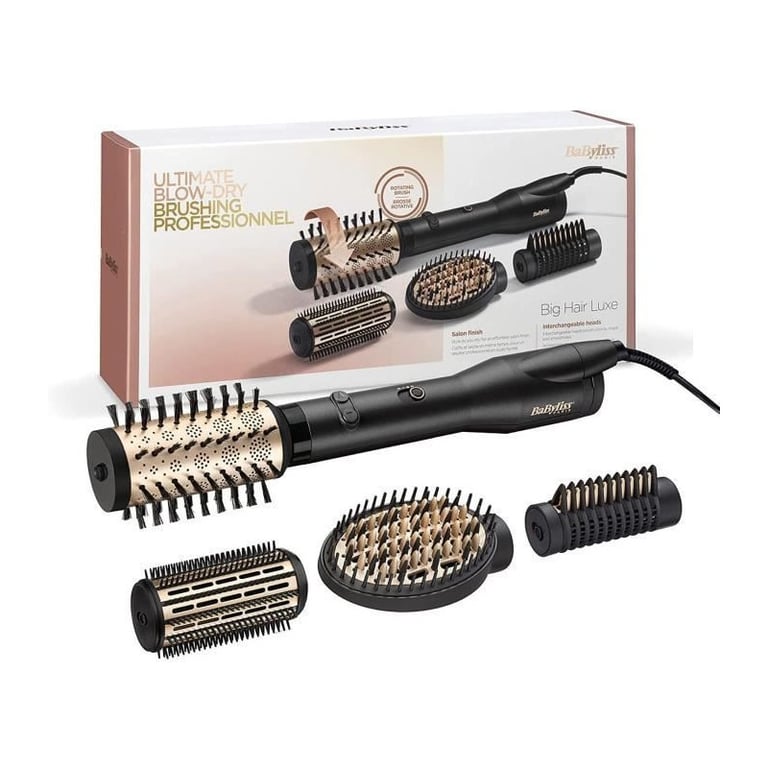 Brosse soufflante rotative multistyle BABYLISS BIG HAIR LUXE AS970E avec céramique 50mm et brosse fixe 38mm - Excellent état Parfait état BaByliss reconditionné disponible sur Pixmania