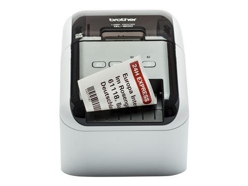 Brother QL-800 - Imprimante d'étiquettes - deux couleurs (monochrome) - thermique direct - rouleau (6,2 cm) - 300 x 600 ppp - jusqu'à 93 étiquettes/minute - USB 2.0 - outil de coupe - noir, blanc - 1.15 kg État correct Brother reconditionné disponible sur Fnac