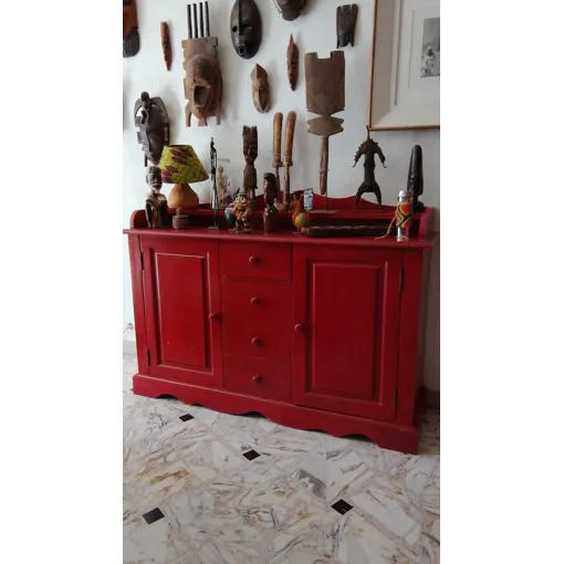 Buffet bas, couleur rouge basque. Bon état reconditionné disponible sur Rakuten