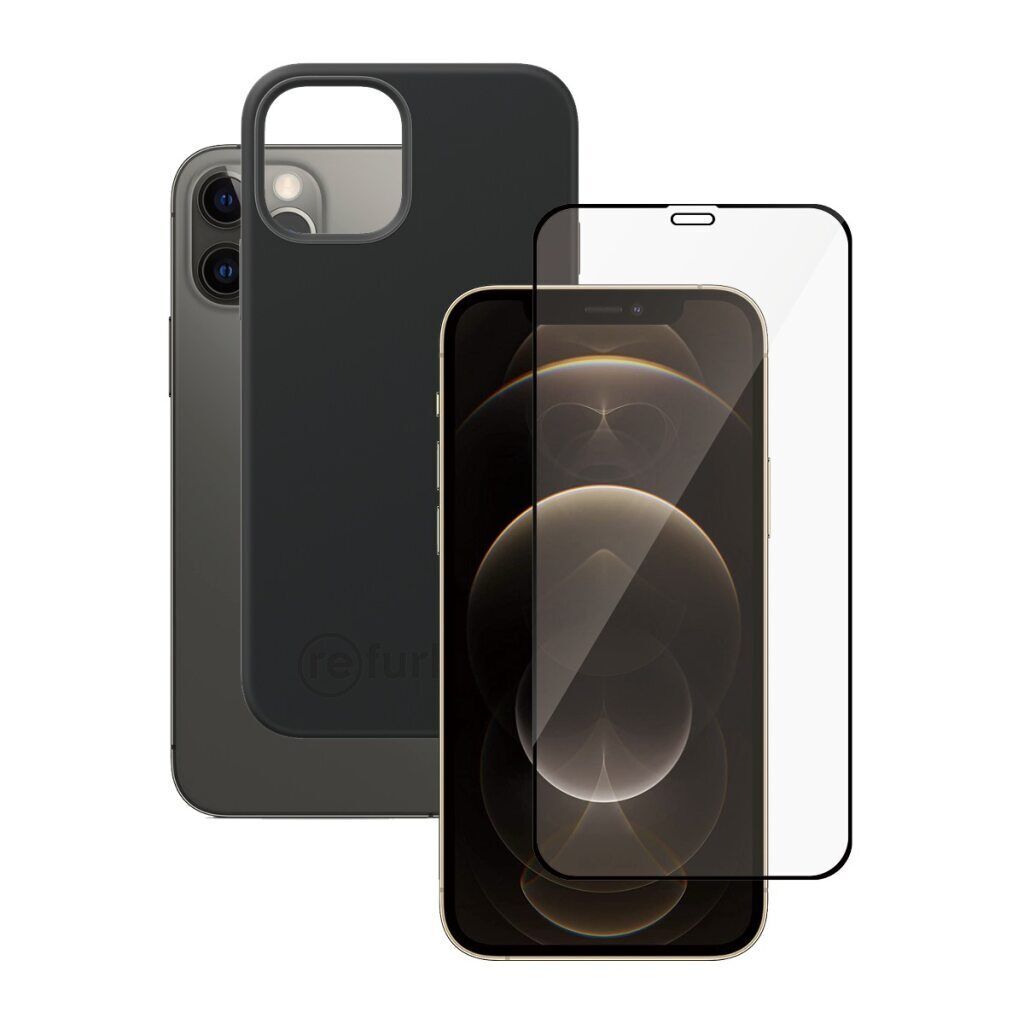 Bundle coque de téléphone noire & Protection d'écran iPhone 13/14 Parfait état reconditionné disponible sur Refurbed | Dero