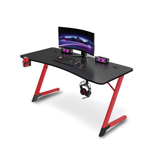 Bureau ergonomique gamer avec porte gobelet et support casque Urban Factory Ergo Noir et Rouge État correct Urban Factory reconditionné disponible sur Fnac