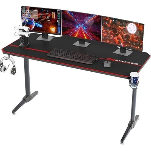 Bureau Gamer SogesHome 140x65x75 CM avec Tapis de Souris Complet &amp; Gaming Rack/Chargeur à USB - Noir Bon état reconditionné disponible sur Rakuten