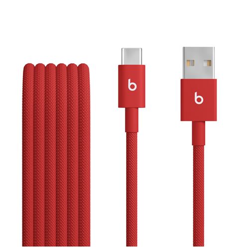 Câble Beats USB-A vers USB-C 1.5 m Rouge pour iPhone État correct Beats reconditionné disponible sur Fnac