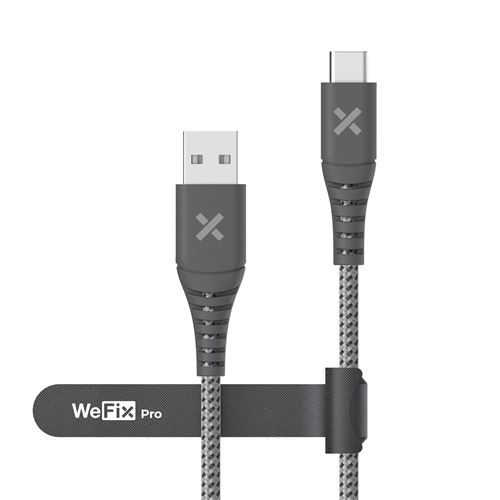 Câble renforcé Wefix Pro USB Type A vers USB Type C 2 m Gris État correct reconditionné disponible sur Fnac