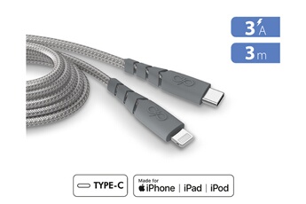 Cable Ultra Renforce USB-C/Lightning 3m Recycle Gris Bon état N/A reconditionné disponible sur Darty