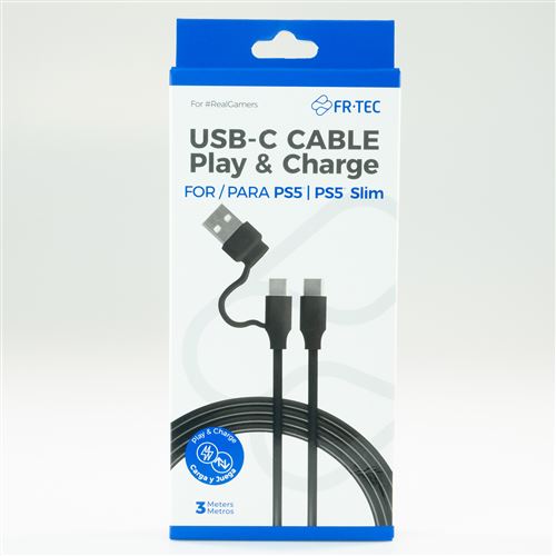 Câble USB-C Just For Games Play & Charge 3 m pour PS5 et PS5 Slim Noir État correct reconditionné disponible sur Fnac
