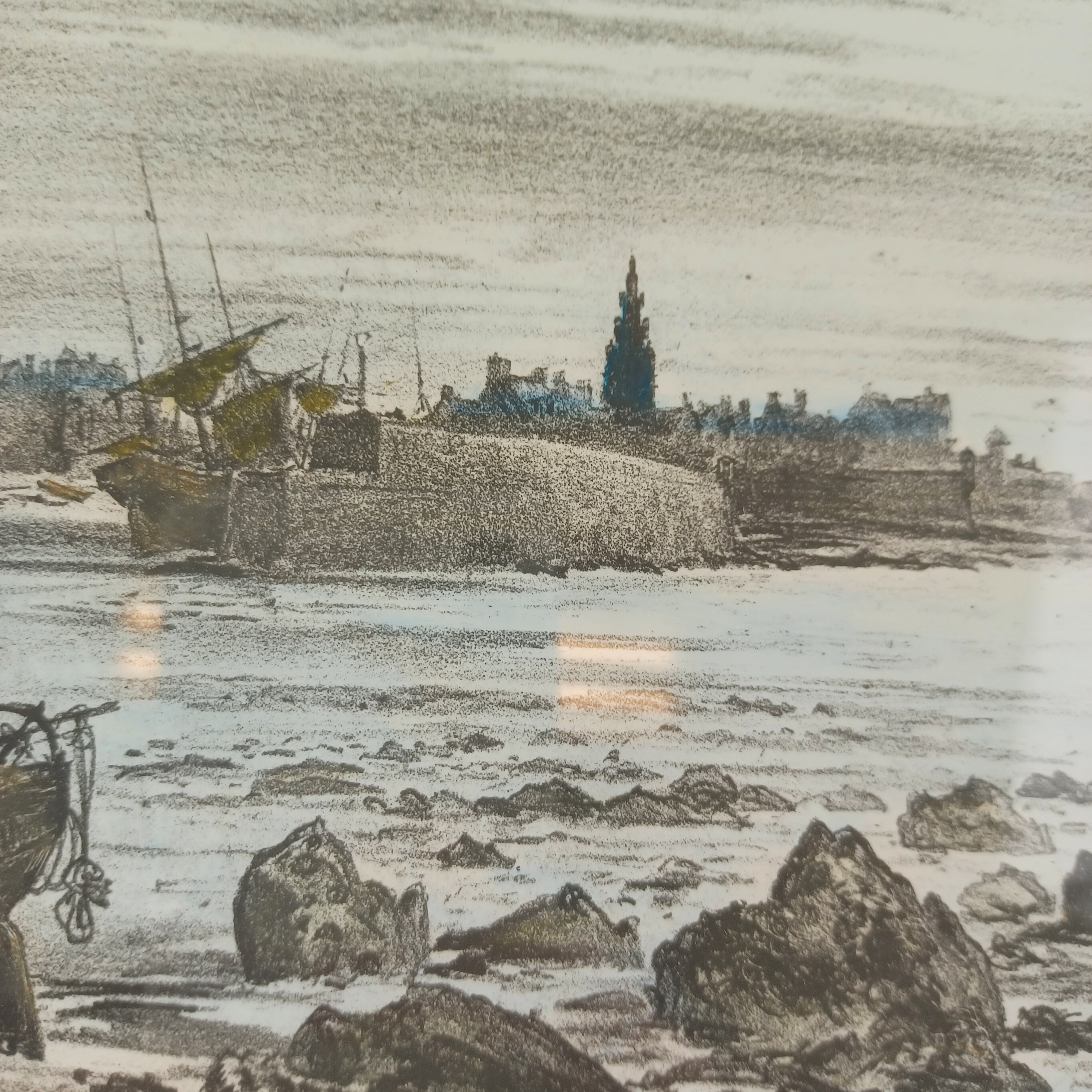 Voir photo 6 de Cadre d'un dessin au crayon de couleur de Roscoff, le port de 27x33 cm Cadre d'un dessin au crayon de couleur de Roscoff, le port de 27x33 cm Très bon état reconditionné photo 6