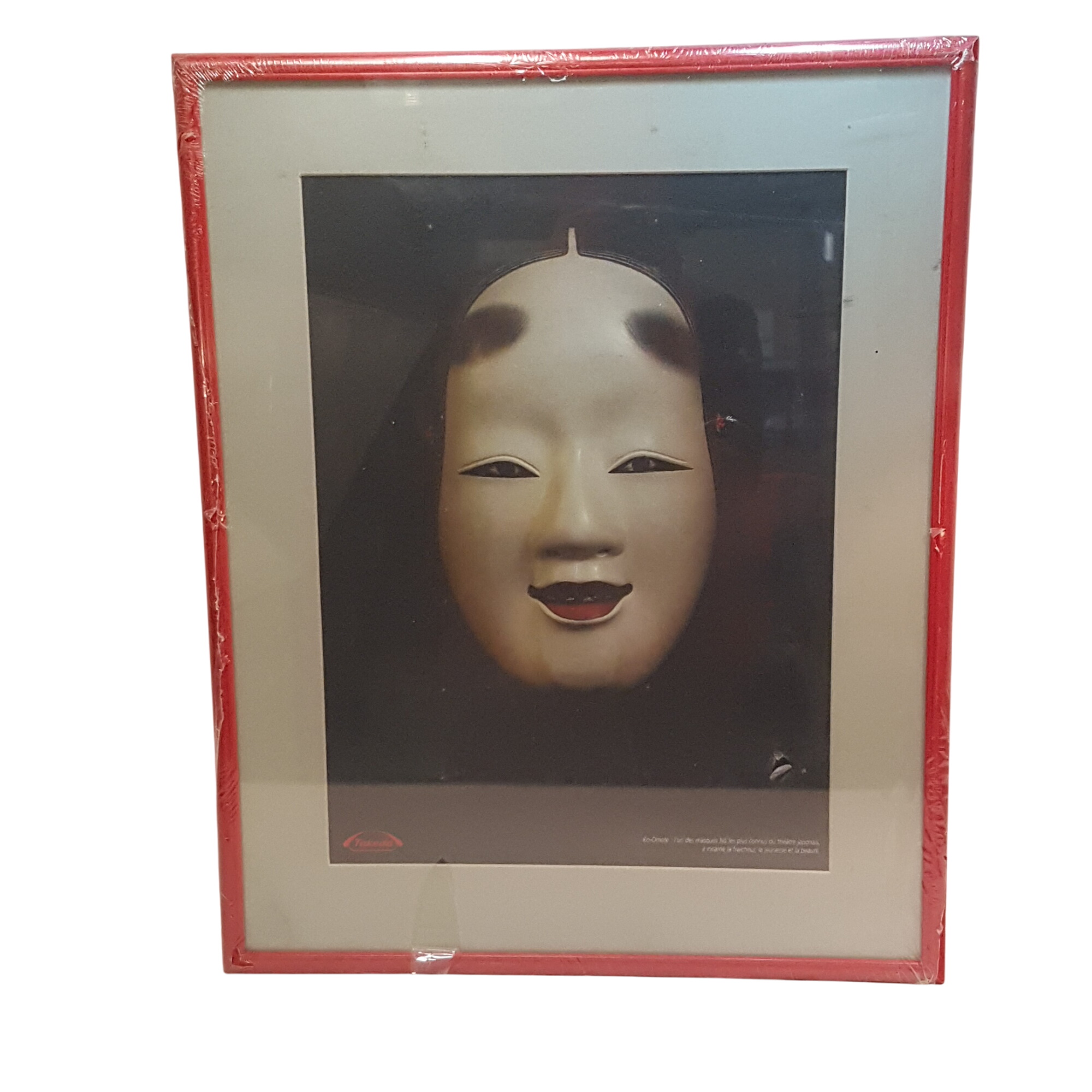 Acheter Cadre en bois avec reproduction masque théâtre Nô Parfait état - 10,00 € Cadre en bois avec reproduction masque théâtre Nô Parfait état reconditionné disponible sur Label Emmaüs