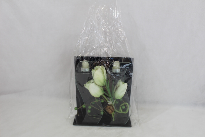 Voir photo 4 de Cadre en verre bougeoir avec décor fleurs Cadre en verre bougeoir avec décor fleurs Parfait état reconditionné photo 4