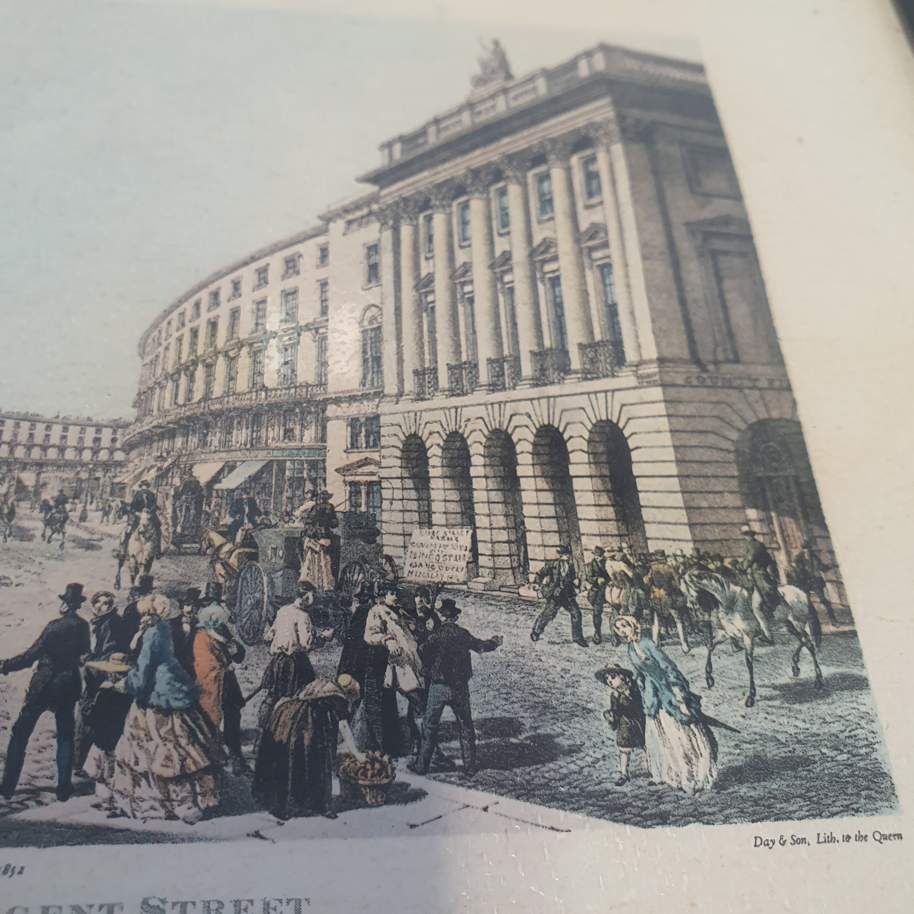 Voir photo 2 de Cadre Impression du Quadrant Regent Street Mai 1852 Cadre Impression du Quadrant Regent Street Mai 1852 État correct reconditionné photo 2